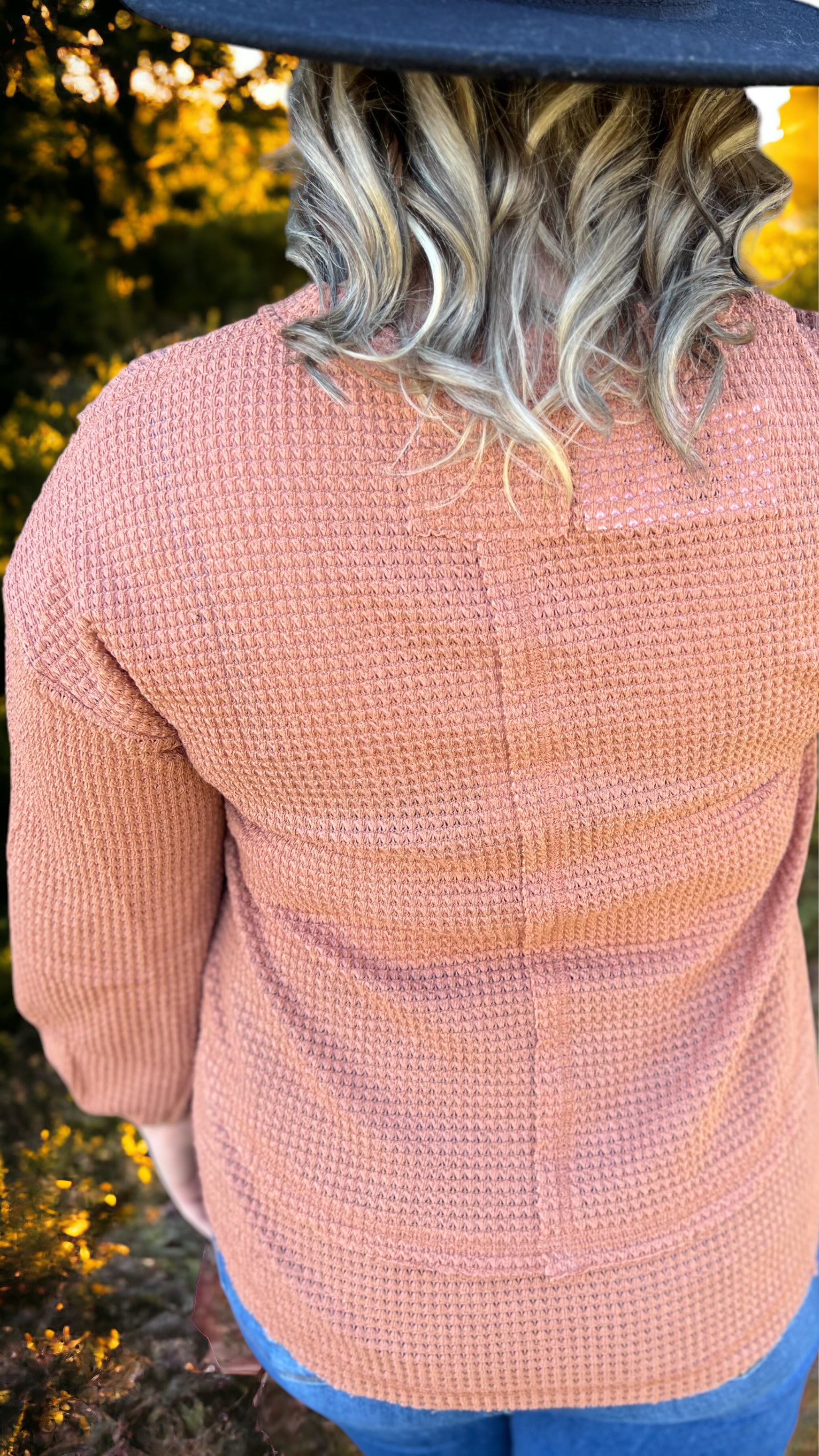 Henley with a waffle knit