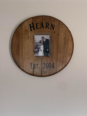 Bourbon barrel picture frame